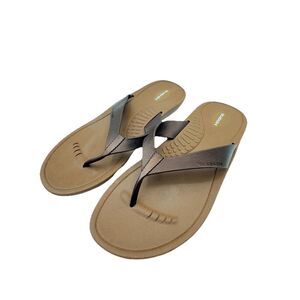 Okabashi Breeze Women's Silver Flip Flops with Arch Support Size Medium/large